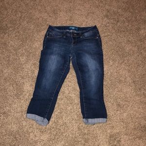 YMI dark blue jean capris.